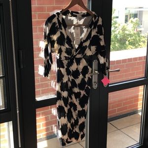 DVF animal check bosuto dress